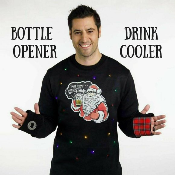 Mens Santa Light Up Ugly Christmas Sweater - Picture 5 of 6